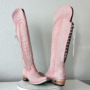 Lane LEXINGTON Over the Knee Womens Cowboy Boots 6.5 Pink Western Cowgirl Tall